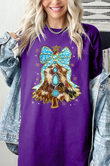 5000P-E3184 Turquoise Christmas Tree Graphic Plus Heavy Cotton Tee $12.75