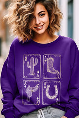 UL180P-E3094 Western Cowgirl Card Graphic Plus Sweatshirt $25