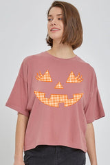 CTS-E3148 Cute Pumpkin Halloween Graphic Relaxed Crop Top $11