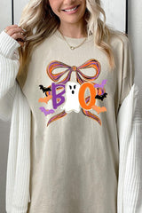5000P-E3120 Boo Brushstroke Bow Graphic Plus Heavy Cotton Tee $12.75