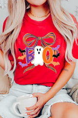 US3001-E3120 Boo Brushstroke Bow Graphic Tee $12.5