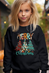UL180B-E3200Z Merry Christmas Trees Kids Graphic Sweatshirt $20