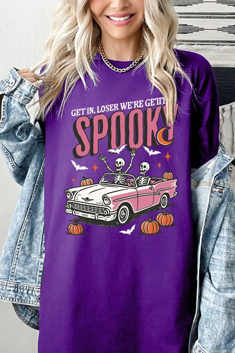 5000P-E3142 Spooky Skeleton Graphic Plus Heavy Cotton Tee $12.75