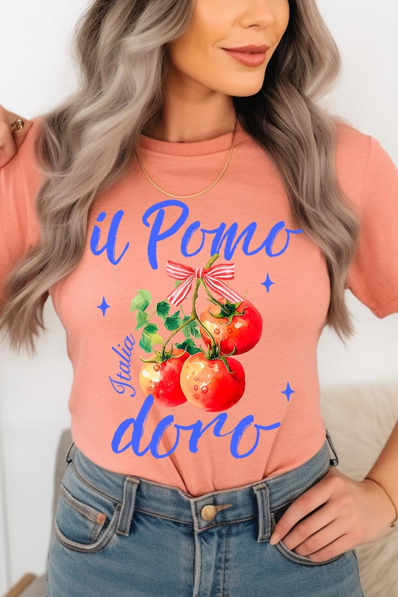 US3001-E3070 Il Pomodoro Tomato Art Graphic Tee $12.5