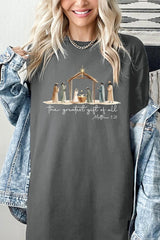 5000-E3183 Nativity Gift Graphic Heavy Cotton Tee $9