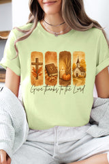 US3001-E3169 Give Thanks To The Lord Graphic Tee $12.5