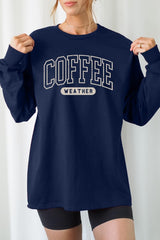UL240-E3207 Coffee Weather Graphic Long Sleeve Tee $13.75