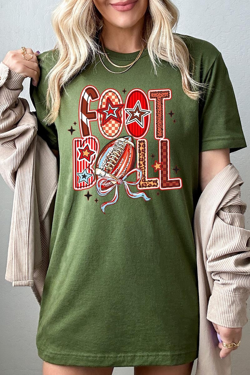 US3001-E3053 Brushstroke Football Graphic Tee $12.5
