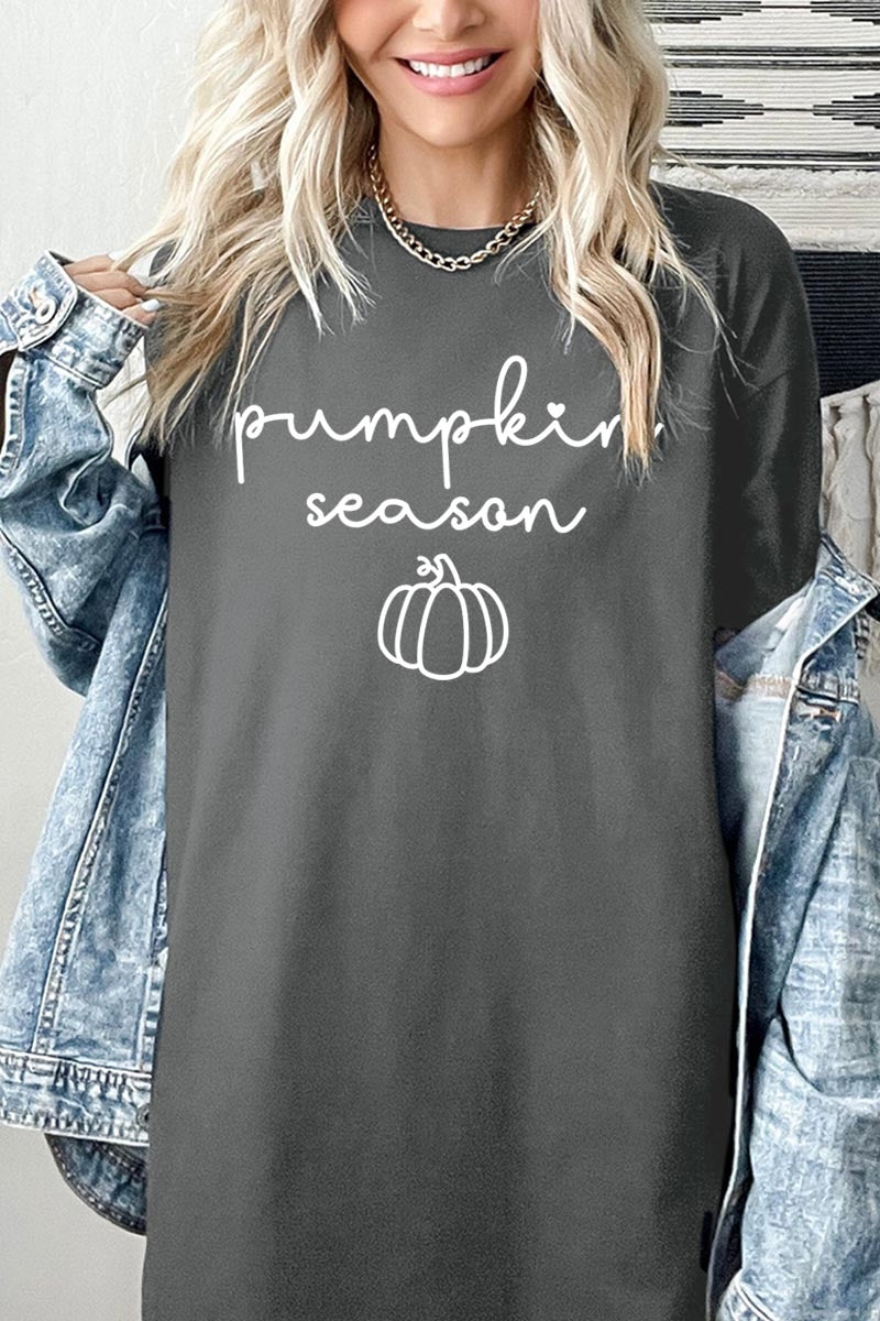 5000-E3152 Pumpkin Season Graphic Heavy Cotton Tee $9