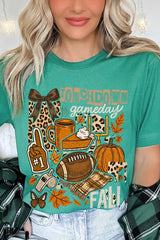 US3001P-E3134 Fall Football Collage Graphic Plus Tee $16