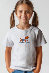 US3001Y-E3480Z Party Hot Dog Kids Graphic Tee $11