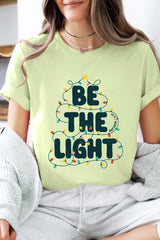 US3001P-E3202 Be the Light Christmas Graphic Plus Tee $16
