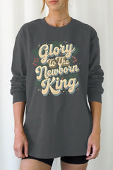 UL240-E3220 Glory to the Newborn King Graphic Long Sleeve Tee $13.75