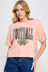 CTS-E3132 Camo Football Graphic Relaxed Crop Top $11