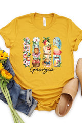 US3001P-E3061GA Georgia State Brushstroke Graphic Plus Tee $16