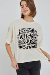 CTS-E3139 In a World of Witches Graphic Relaxed Crop Top $11