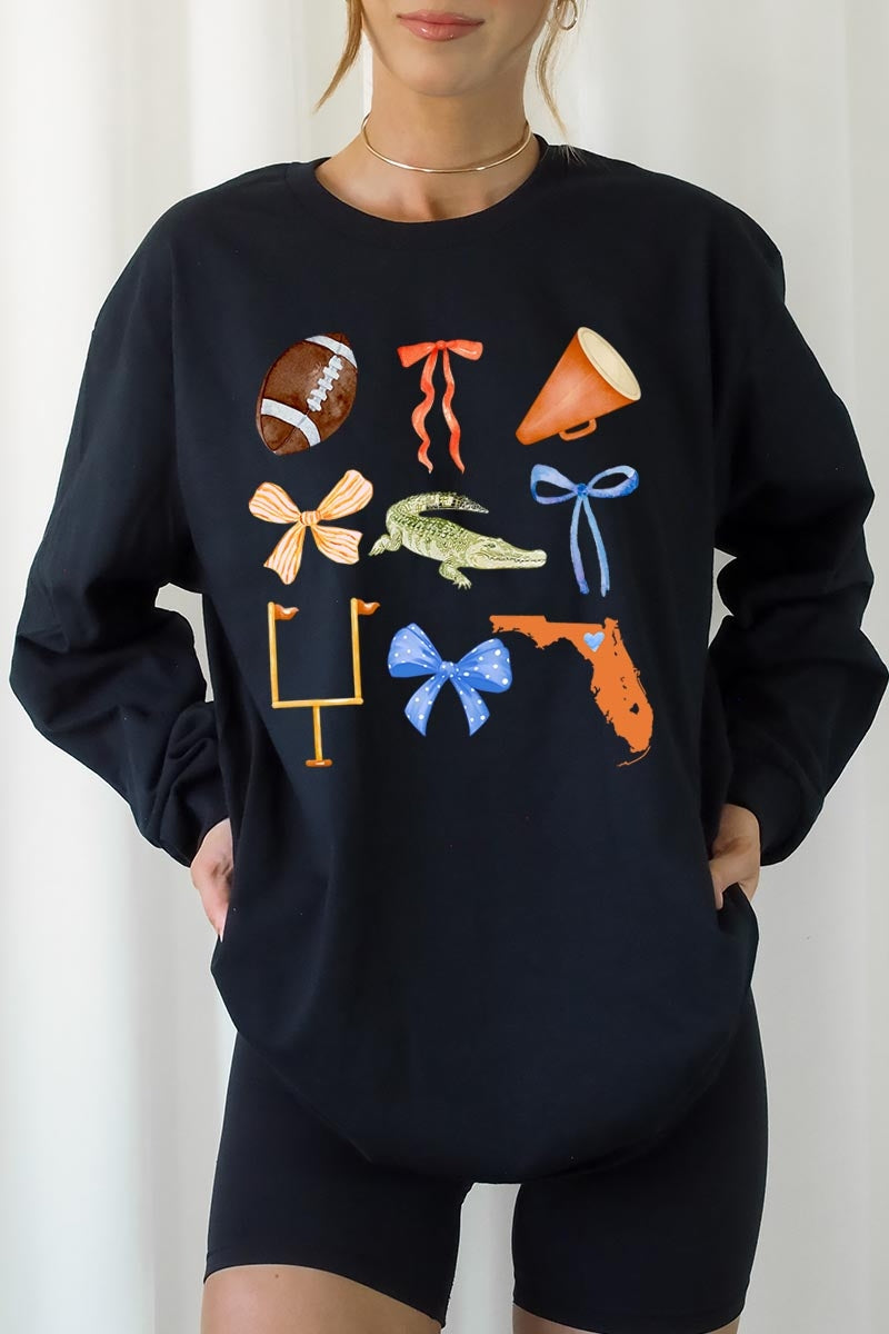 UL240-E3078 Florida Football Graphic Long Sleeve Tee $13.75
