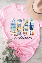 US3001-E3061DE Delaware State Brushstroke Graphic Tee $12.5