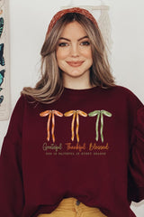 UL180-E3111 Grateful Thankful Blessed Graphic Sweatshirt $20