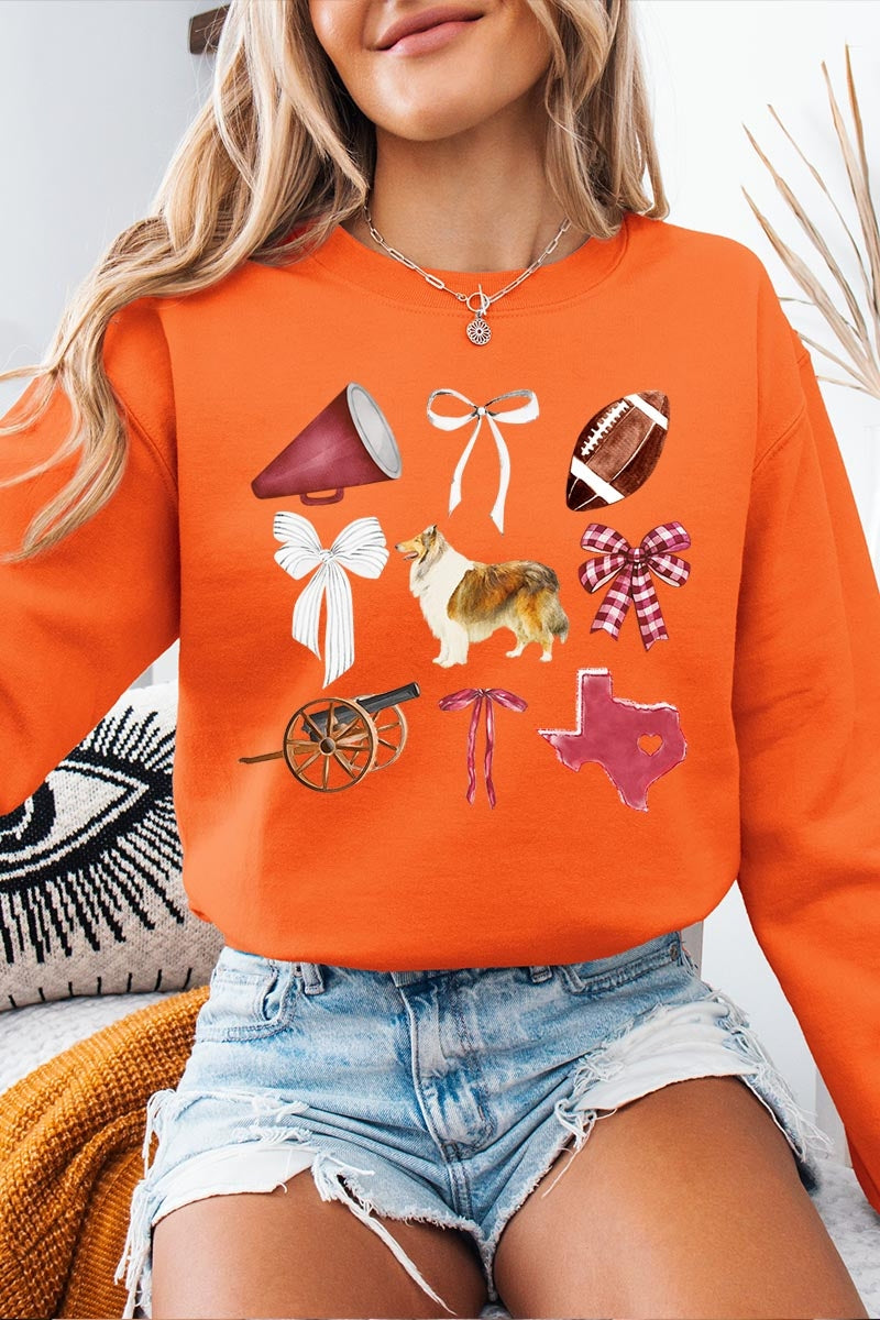 UL180P-E3079 Texas Football Graphic Plus Sweatshirt $25