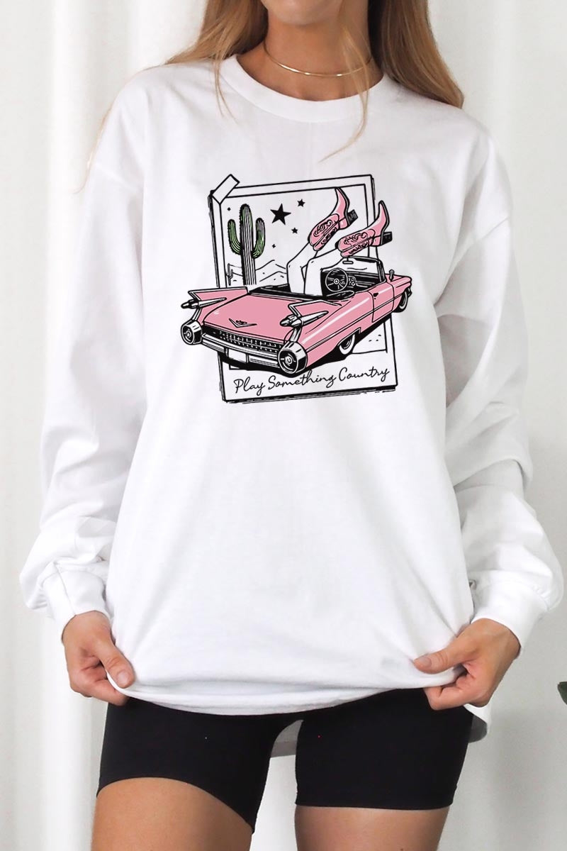 UL240P-E3098 Play Something Country Plus Long Sleeve Tee $17