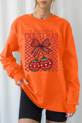 UL240P-E3196 Cherry Ornament Christmas Graphic Plus Long Sleeve Tee $17