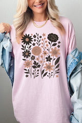 5000P-E3178 Fall Floral Garden Graphic Plus Heavy Cotton Tee $12.75