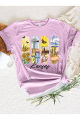 US3001P-E3061KS Kansas State Brushstroke Graphic Plus Tee $16