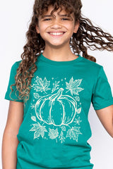 US3001Y-E3162Z Fall Pumpkin Kids Graphic Tee $11