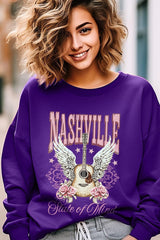 UL180P-E3157 Nashville Rose Graphic Plus Sweatshirt $25