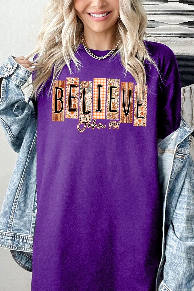 5000P-E3167 Believe Fall Christian Graphic Plus Heavy Cotton Tee $12.75