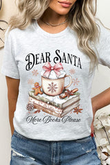 US3001P-E3205 Dear Santa Books Graphic Plus Tee $16