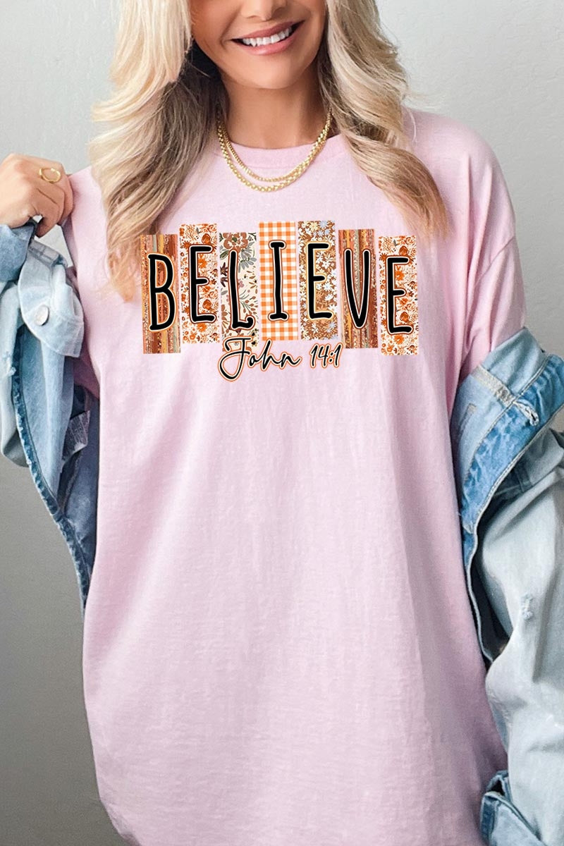 5000P-E3167 Believe Fall Christian Graphic Plus Heavy Cotton Tee $12.75