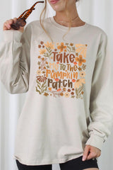 UL240-E3136 Take Me To The Pumpkin Patch Long Sleeve Tee $13.75