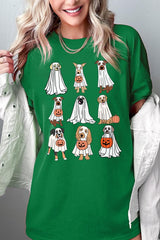 5000P-E3106 Halloween Ghost Dog Graphic Plus Heavy Cotton Tee $12.75