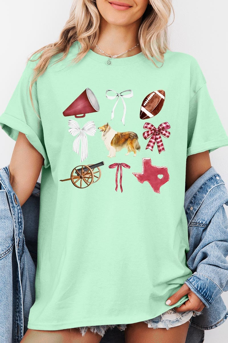 5000P-E3079 Texas Football Graphic Plus Heavy Cotton Tee $12.75