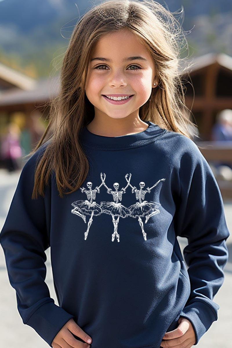 UL180B-E3156Z Halloween Ballerina Kids Graphic Sweatshirt $20