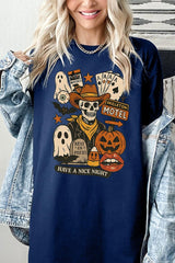 5000-E3107 Spooky Western Skeleton Graphic Heavy Cotton Tee $9