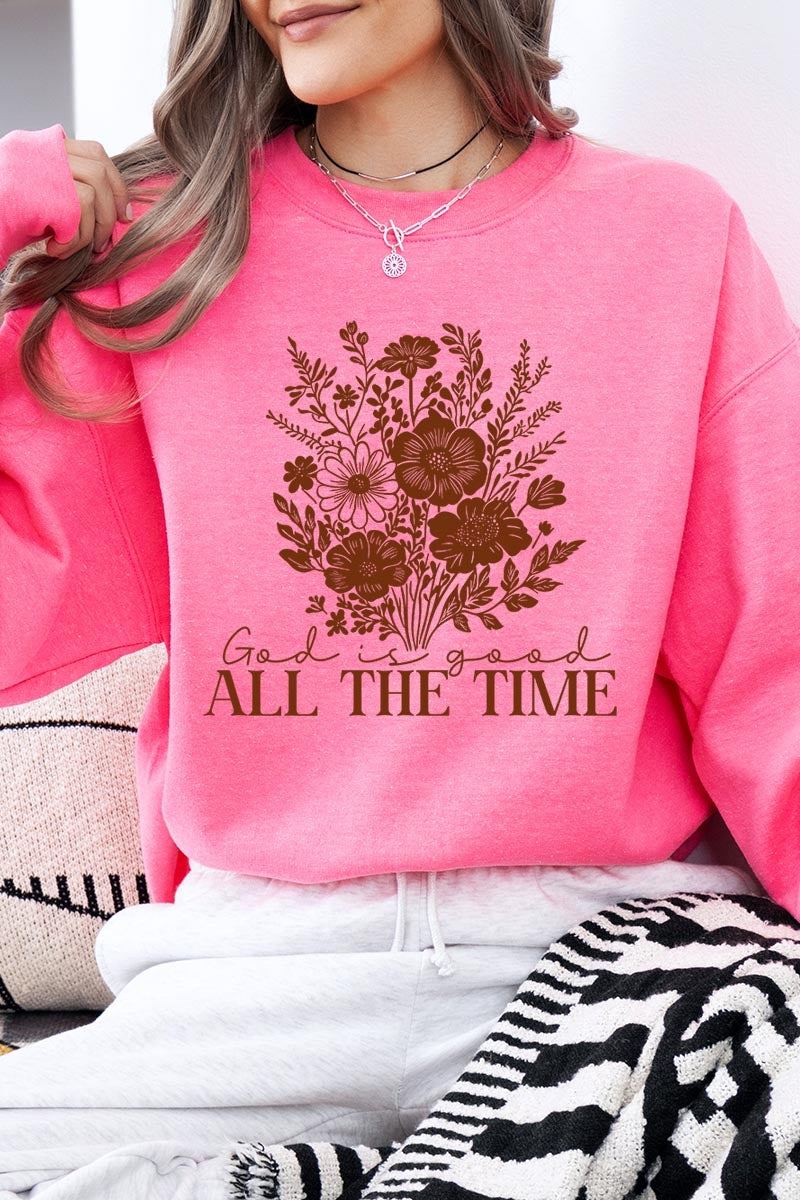 UL180-E3116 God Is Good Floral Graphic Sweatshirt $20