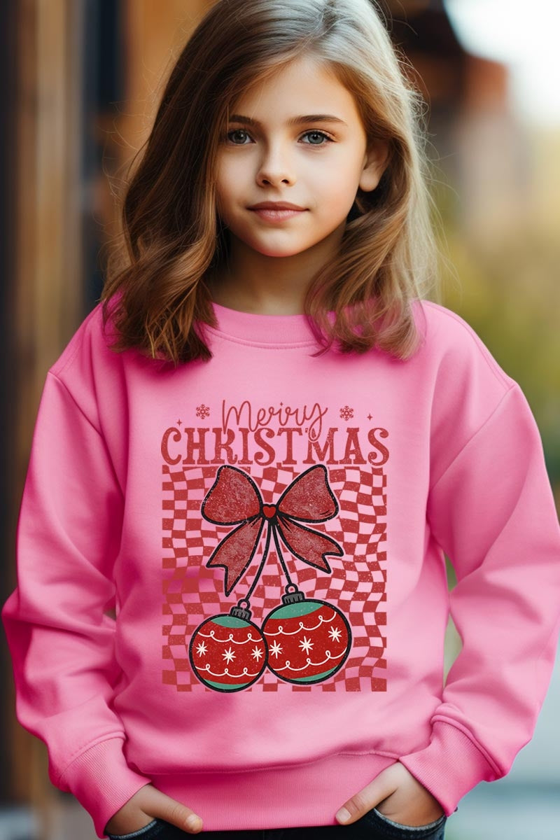 UL180B-E3196Z Cherry Ornament Christmas Kids Graphic Sweatshirt $20