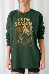 UL240-E3125 Tis The Season Halloween Graphic Long Sleeve Tee $13.75
