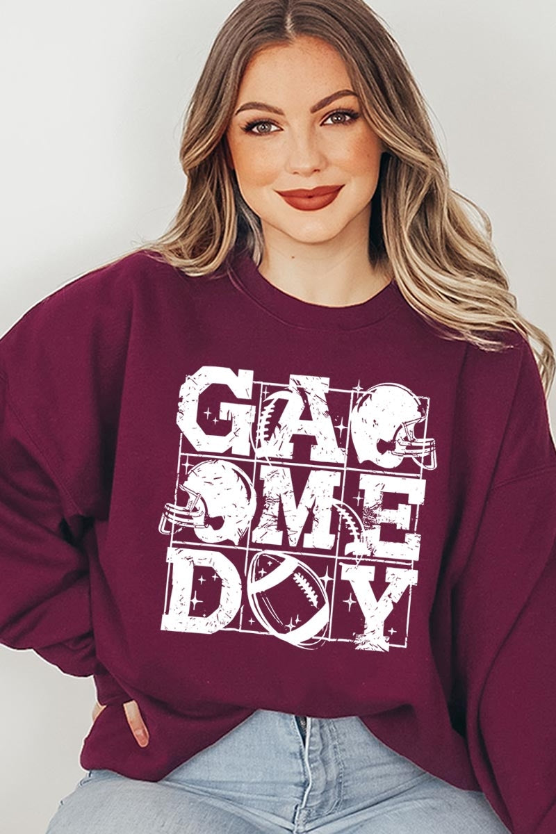 UL180-E3073 Distressed Game Day Graphic Sweatshirt $20