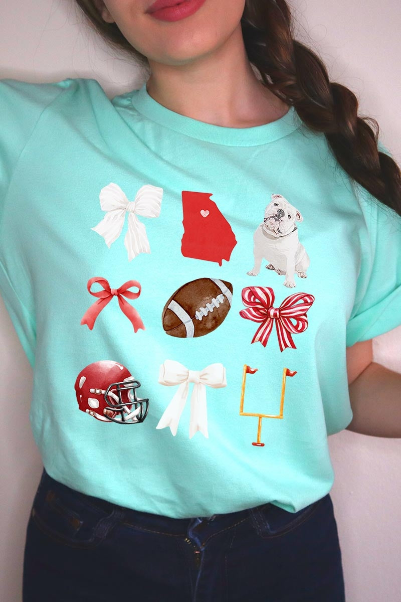 US3001-E3080 Georgia Football Graphic Tee $12.5