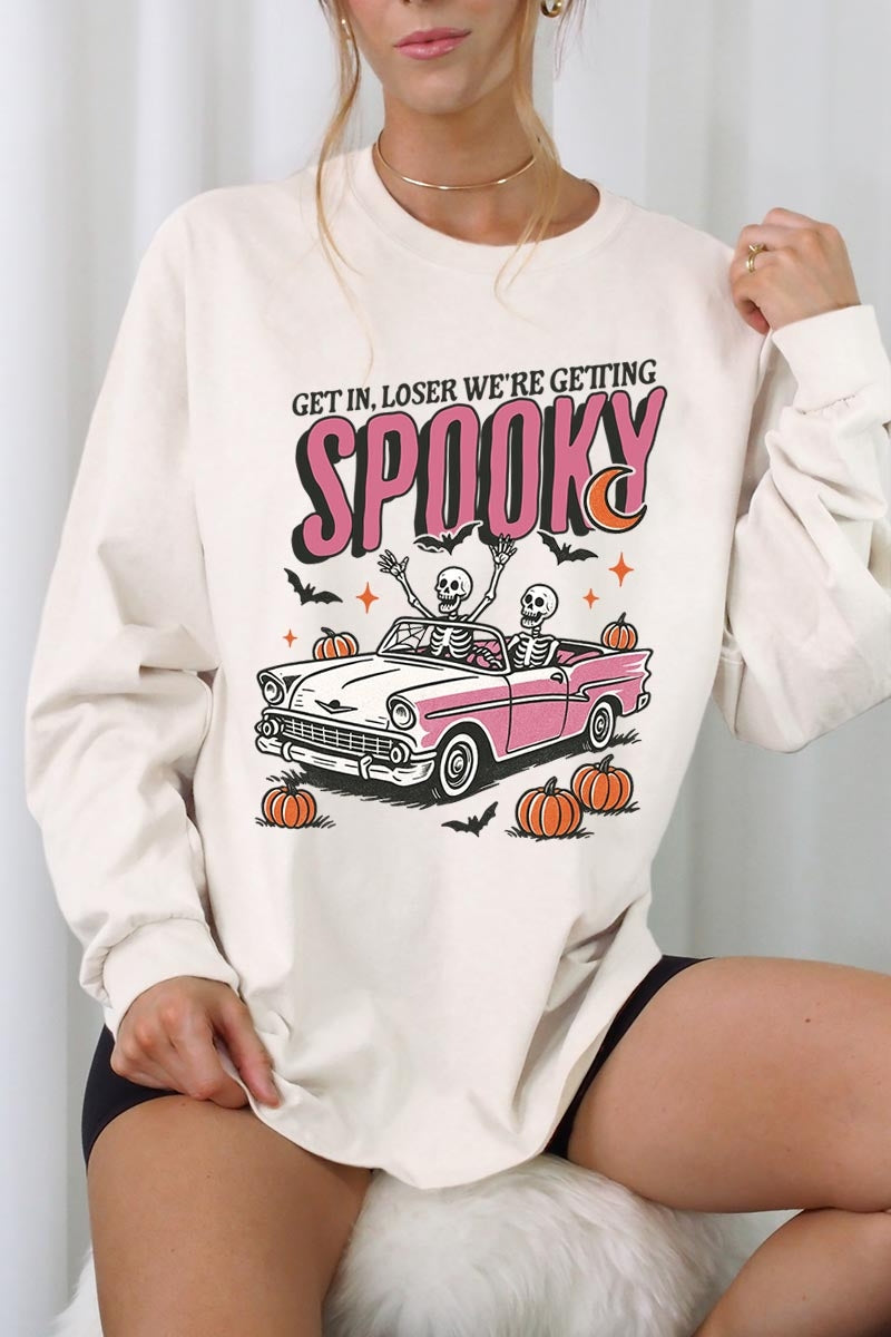 UL240-E3142 Spooky Skeleton Graphic Long Sleeve Tee $13.75