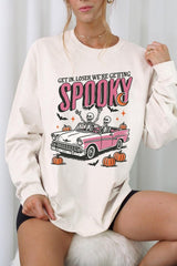 UL240-E3142 Spooky Skeleton Graphic Long Sleeve Tee $13.75