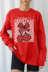 UL240-E3196 Cherry Ornament Christmas Graphic Long Sleeve Tee $13.75