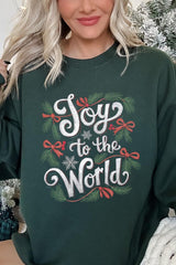 UL180-E3221 Joy to the World Christmas Graphic Sweatshirt $20