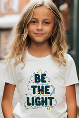 US3001Y-E3202Z Be the Light Christmas Kids Graphic Tee $11