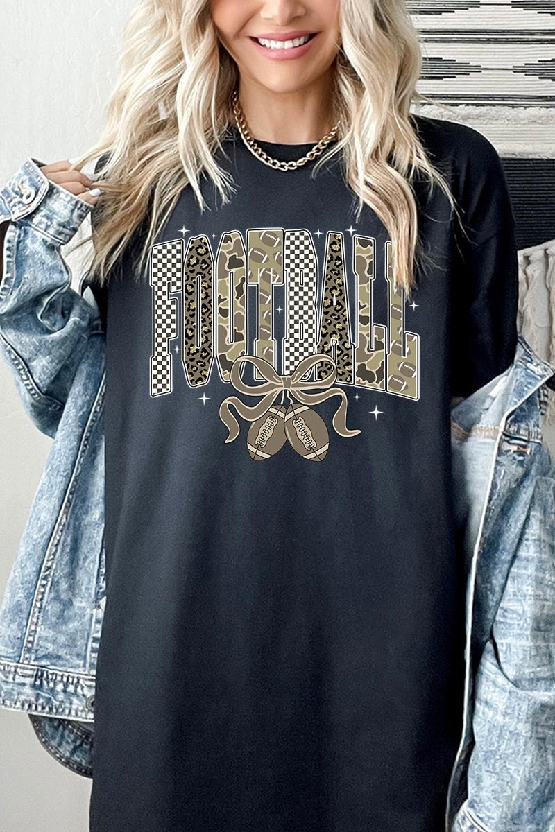 5000-E3132 Camo Football Graphic Heavy Cotton Tee $9
