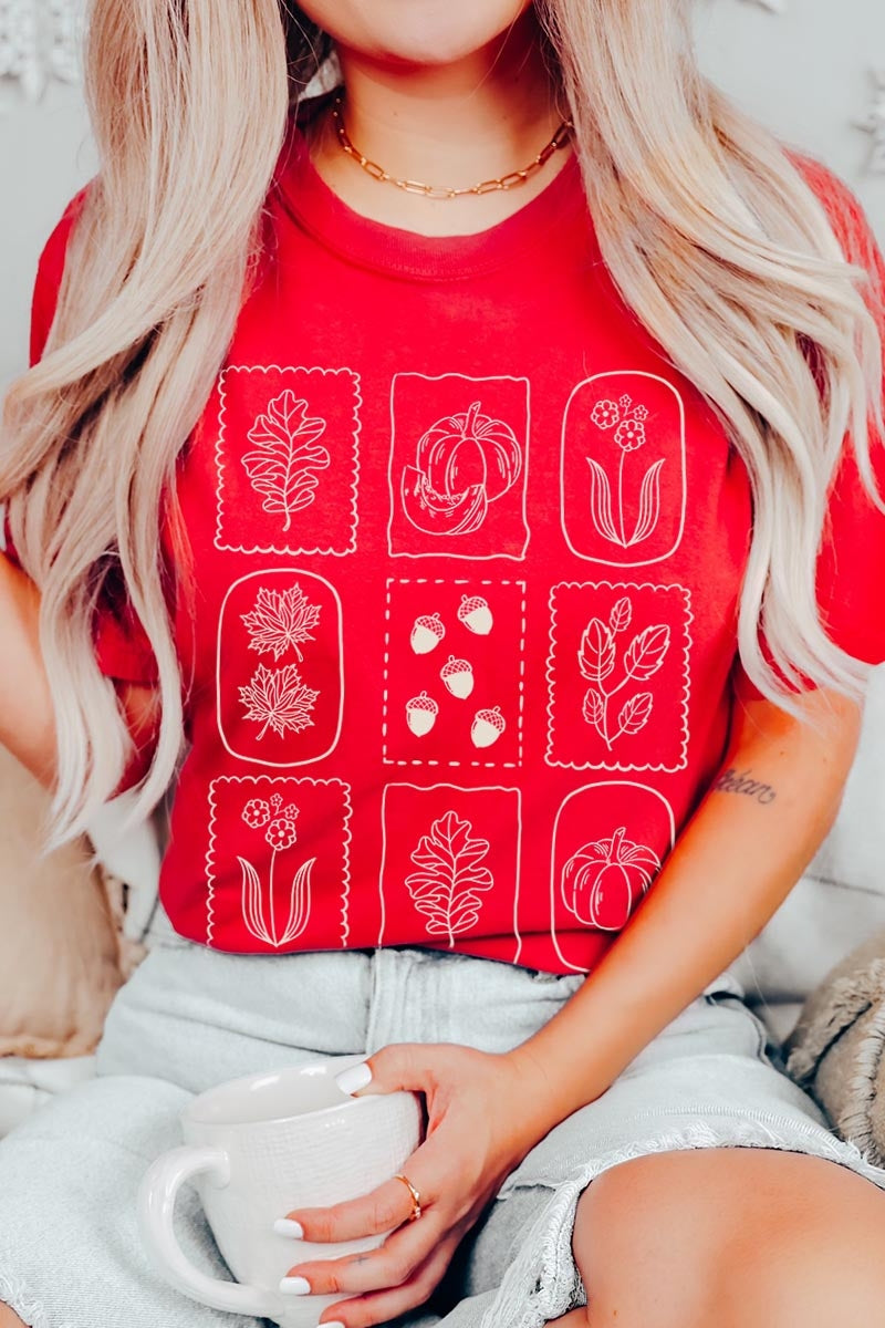 US3001-E3101 Autumn Graphic Tee $12.5
